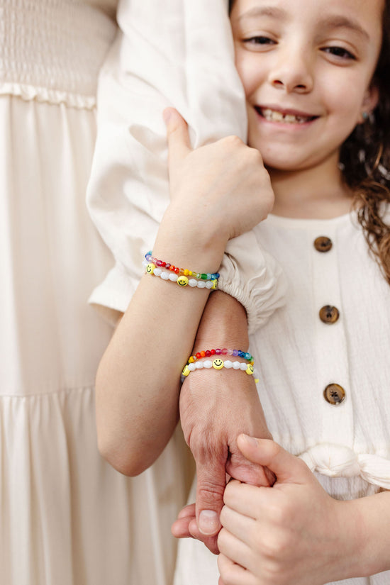 Cheerful Mom + Mini Bracelet Set (4MM Beads)