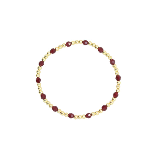 Stretchy January Birthstone Adult Dotted Bracelet (3MM + 4MM beads)