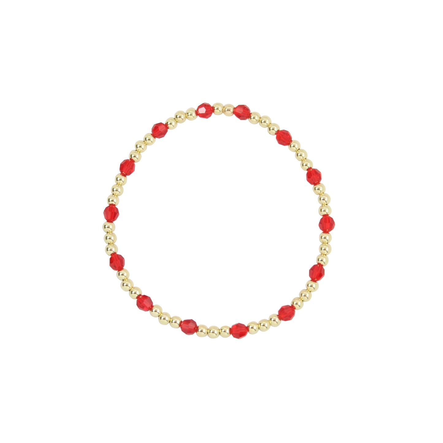Stretchy July Birthstone Adult Dotted Bracelet (3MM + 4MM beads)