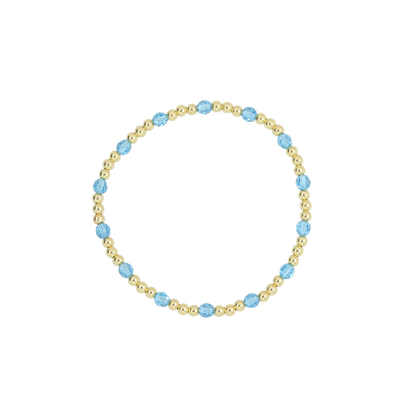 Stretchy March Birthstone Adult Dotted Bracelet (3MM + 4MM beads)