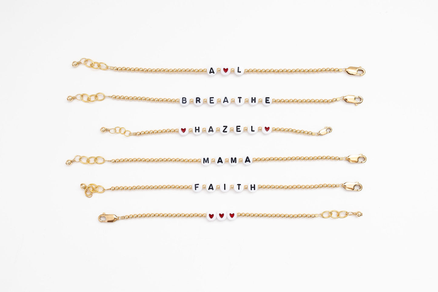Custom Letter Baby Bracelet (3MM+6MM beads)