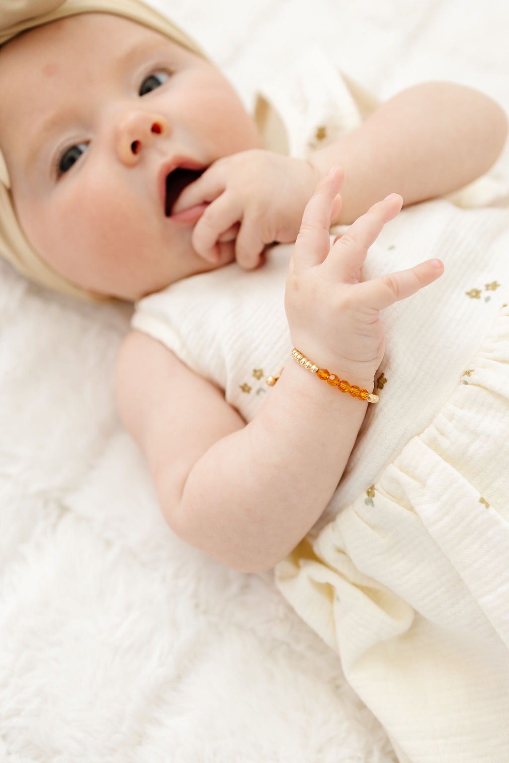 November Birthstone Baby Bracelet (3MM + 4MM beads)