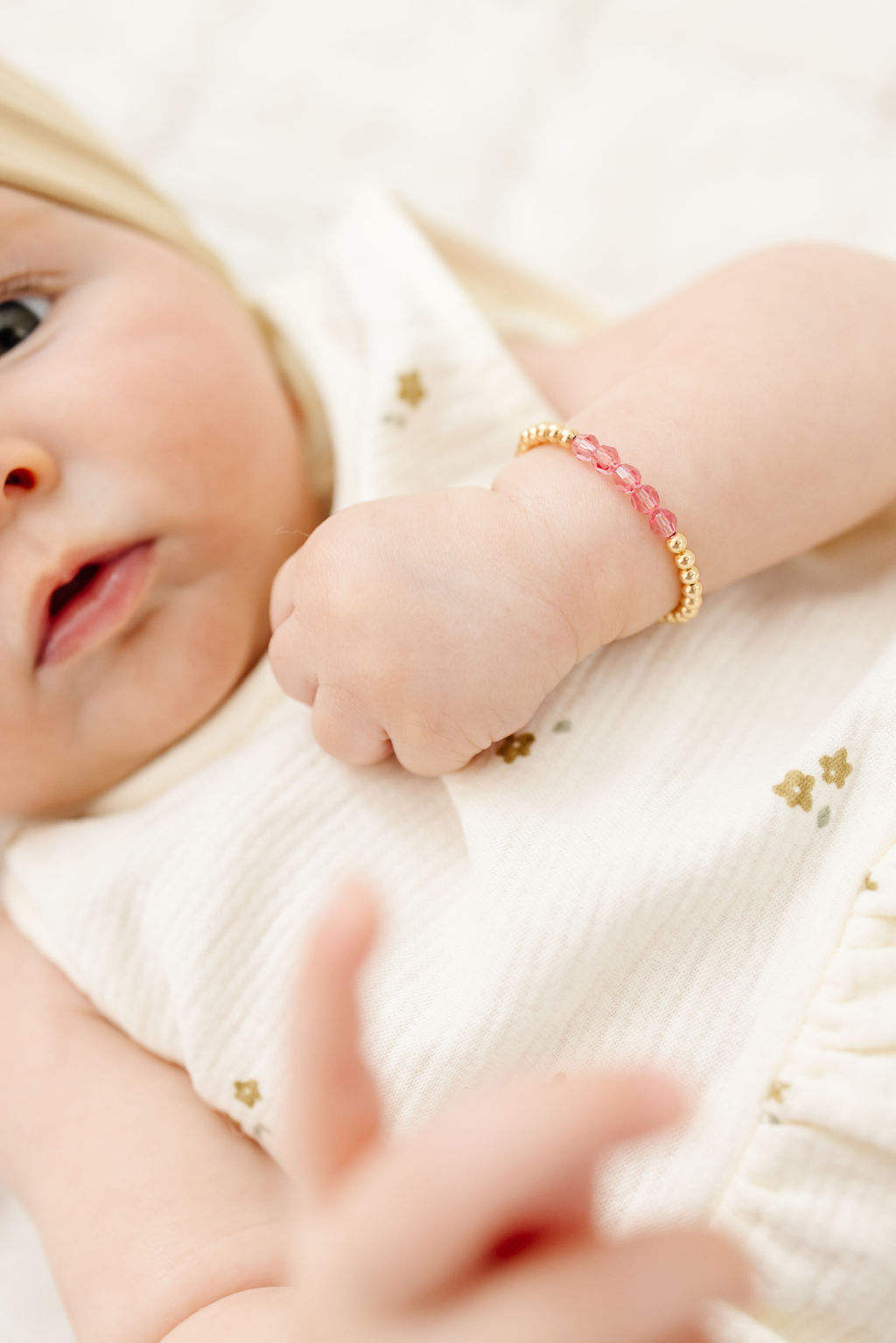 October Birthstone Baby Bracelet (3MM + 4MM beads)
