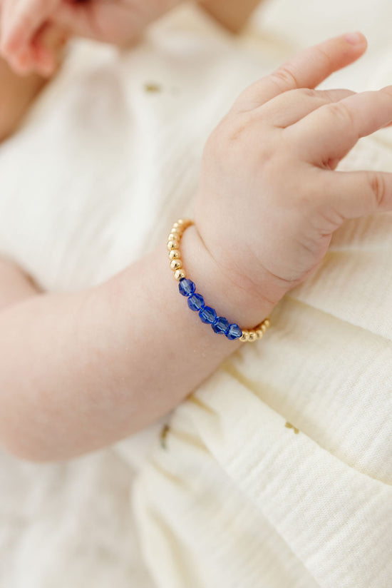 September Birthstone Baby Bracelet (3MM + 4MM beads)