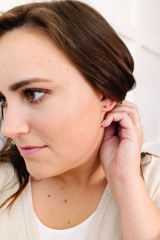 January Birthstone Stud Earrings
