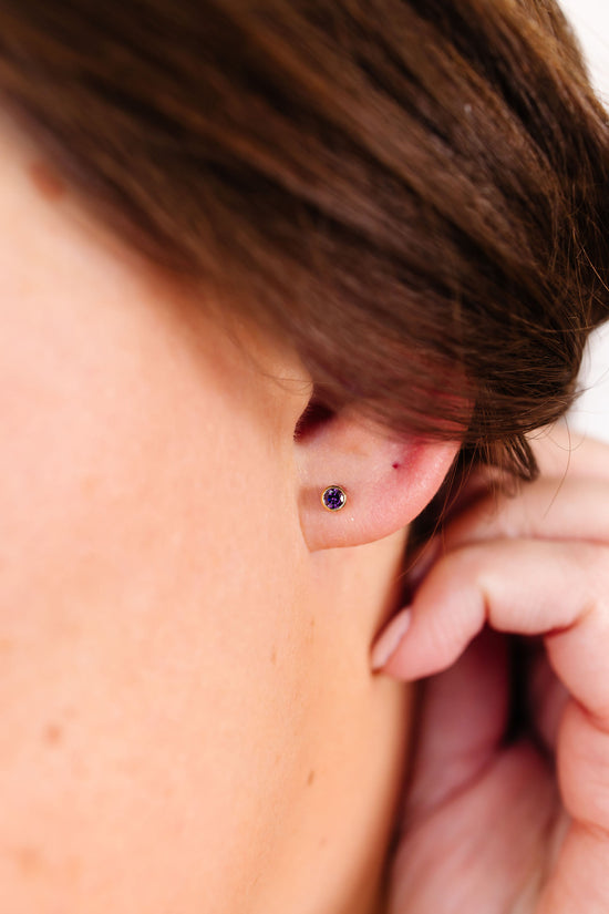 February Birthstone Stud Earrings