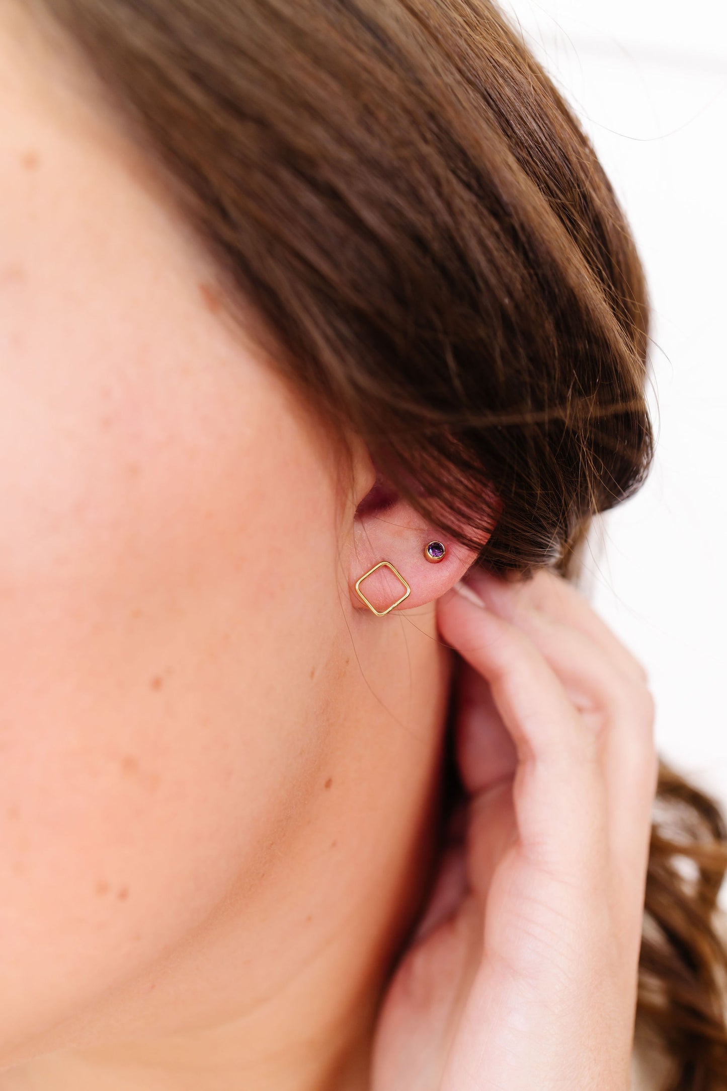February Birthstone Stud Earrings