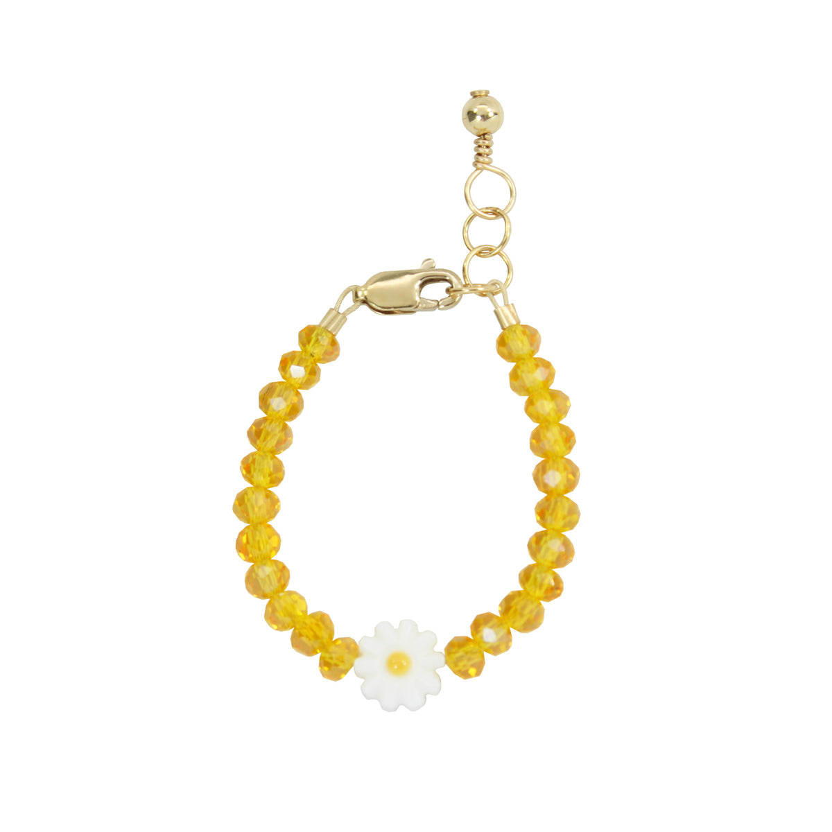 Daisy Baby Bracelet (Goldenrod 4MM Beads) – gemsbylaura