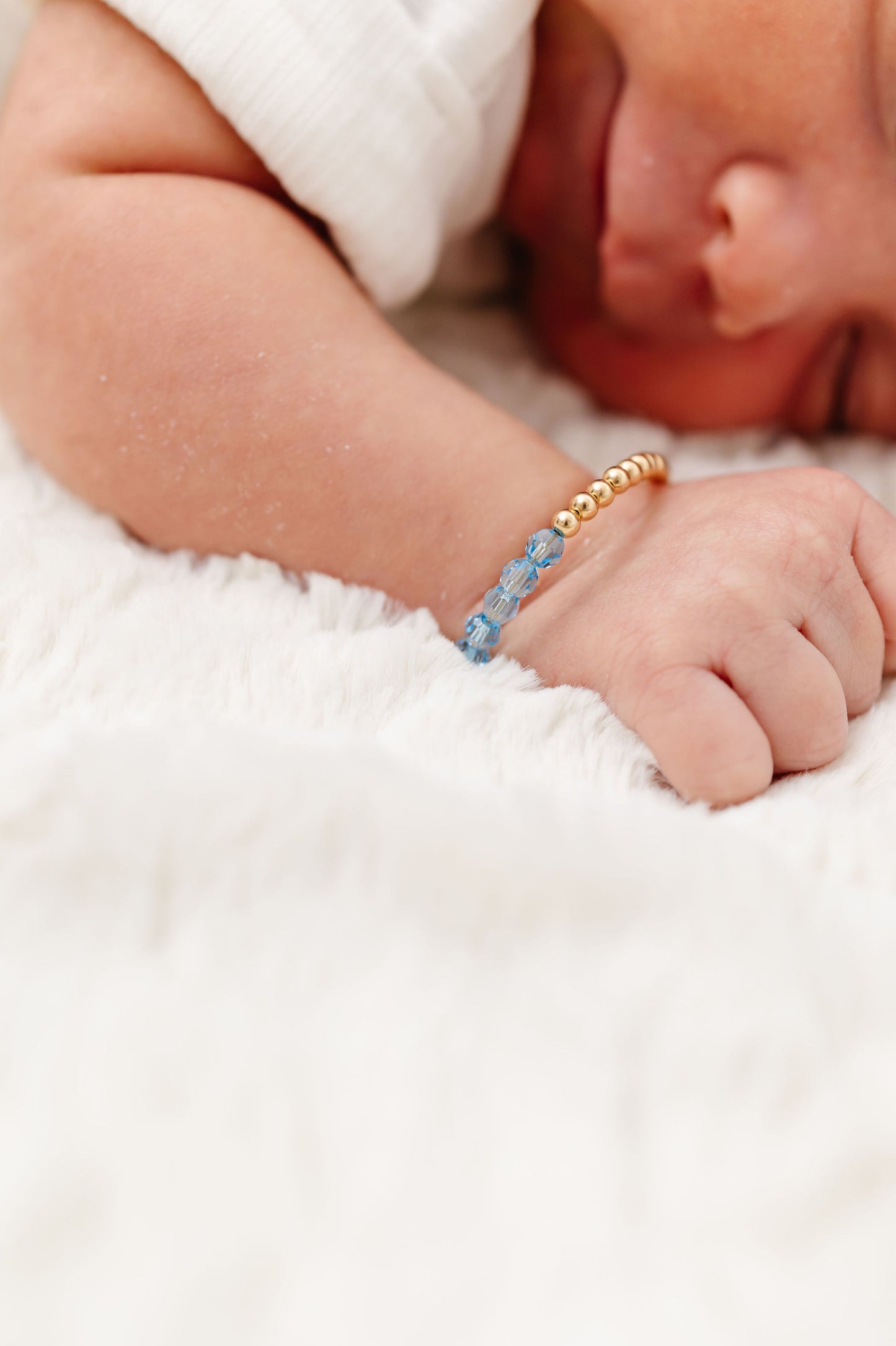 March Birthstone Mom + Mini Bracelet Set (3MM + 4MM Beads)