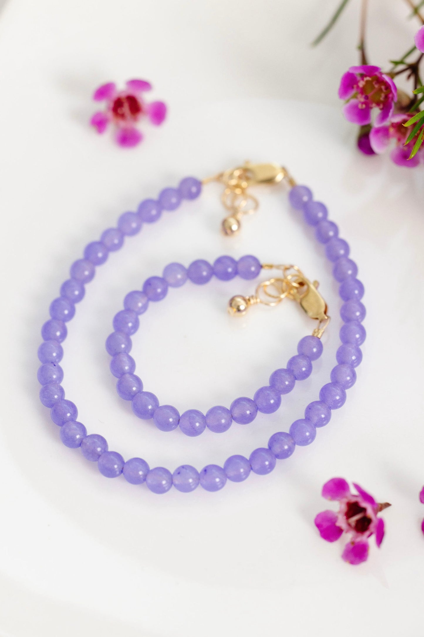 Grape Mom + Mini Bracelet Set (4MM Beads)