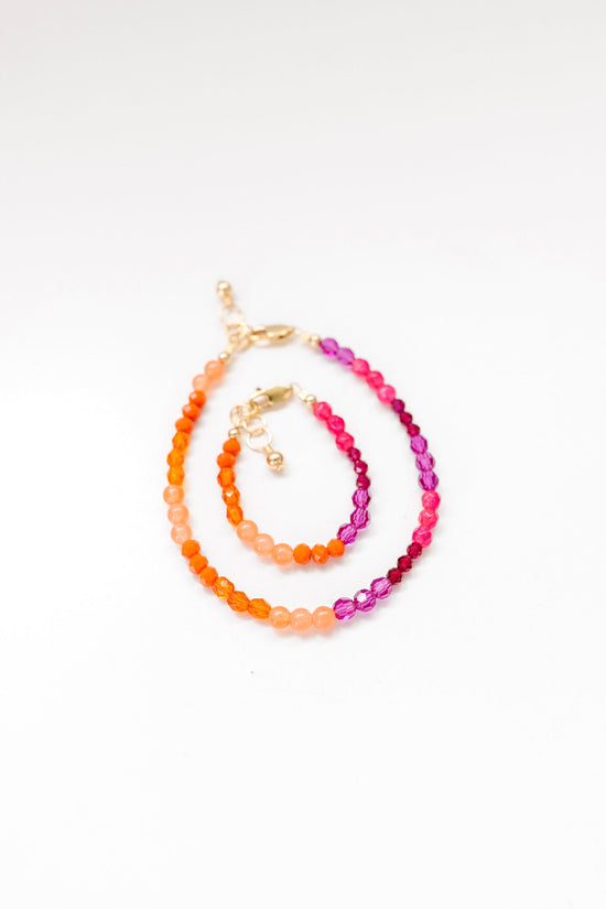 Sunset Mom + Mini Bracelet Set (4MM Beads)
