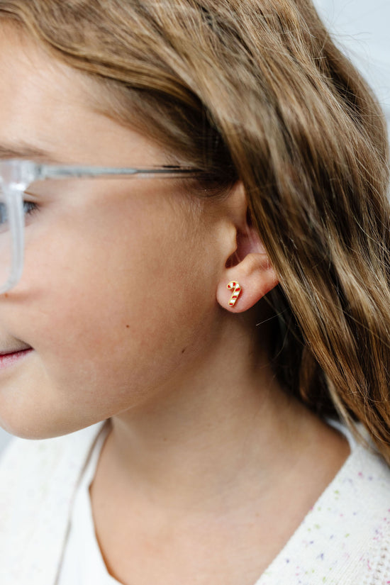 Candy Cane Screw Back Earrings