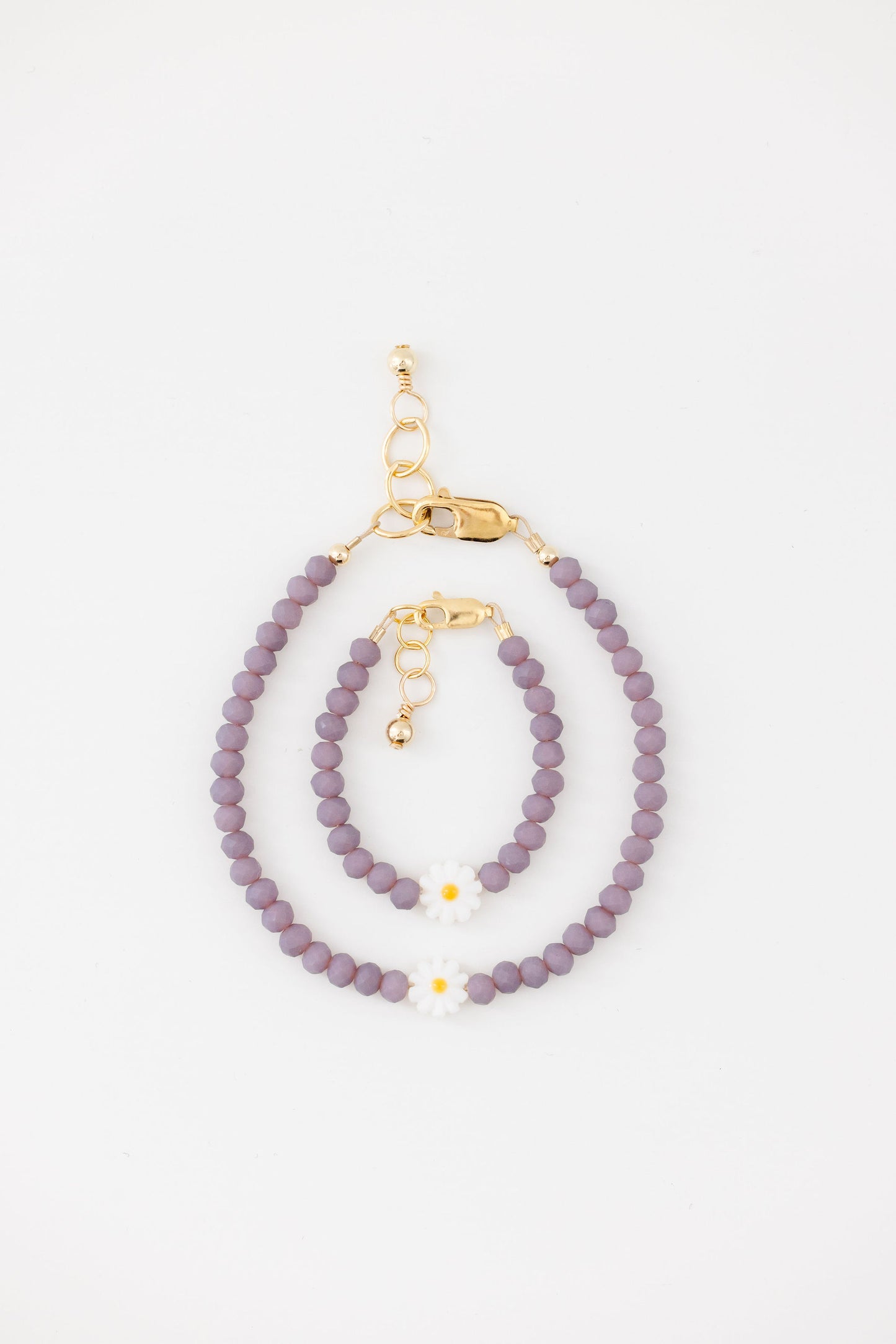 Daisy Mom + Mini Bracelet set (Finch 4MM Beads)