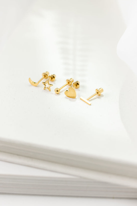 Moon Screw Back Earrings