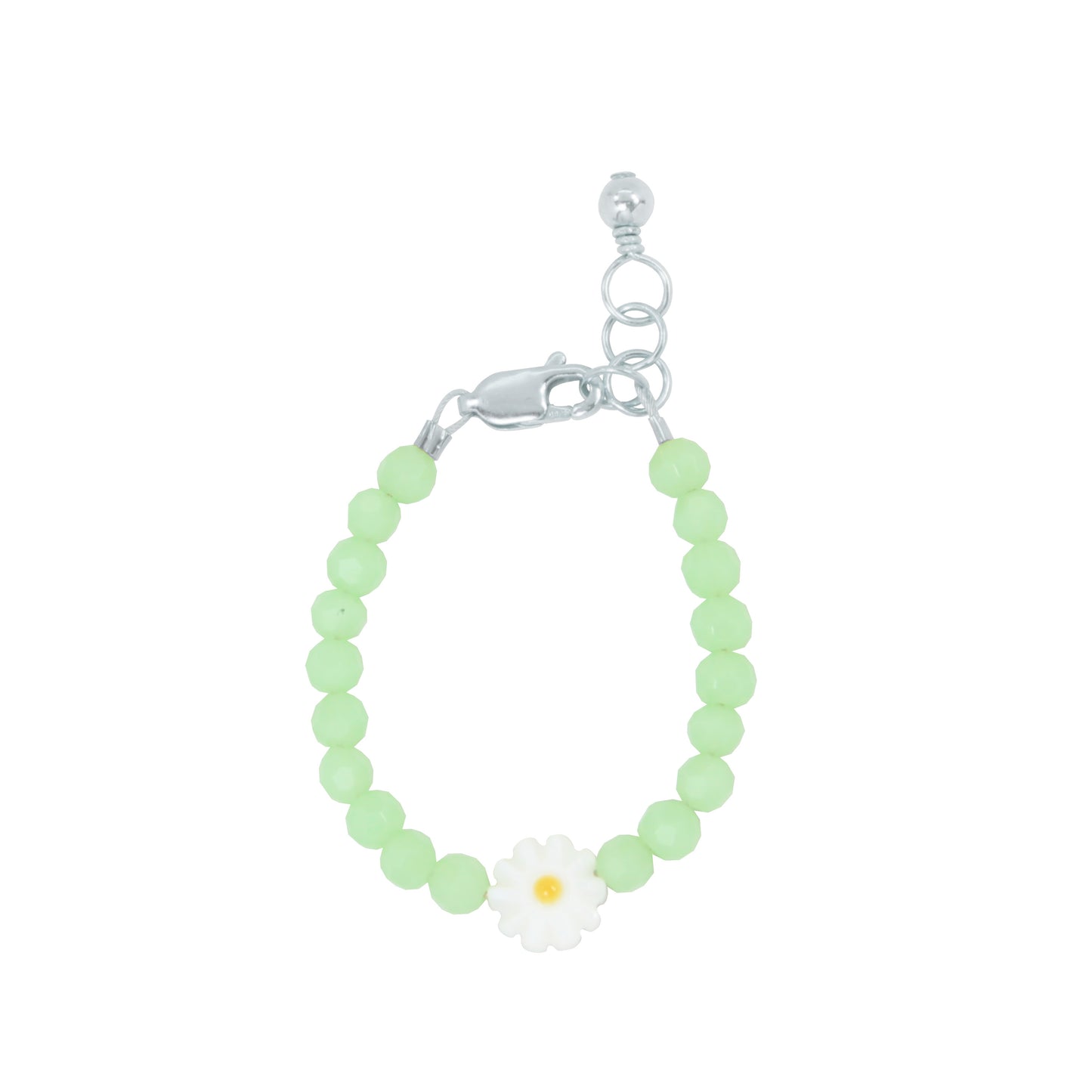 Daisy Baby Bracelet (Aloe 4MM Beads)