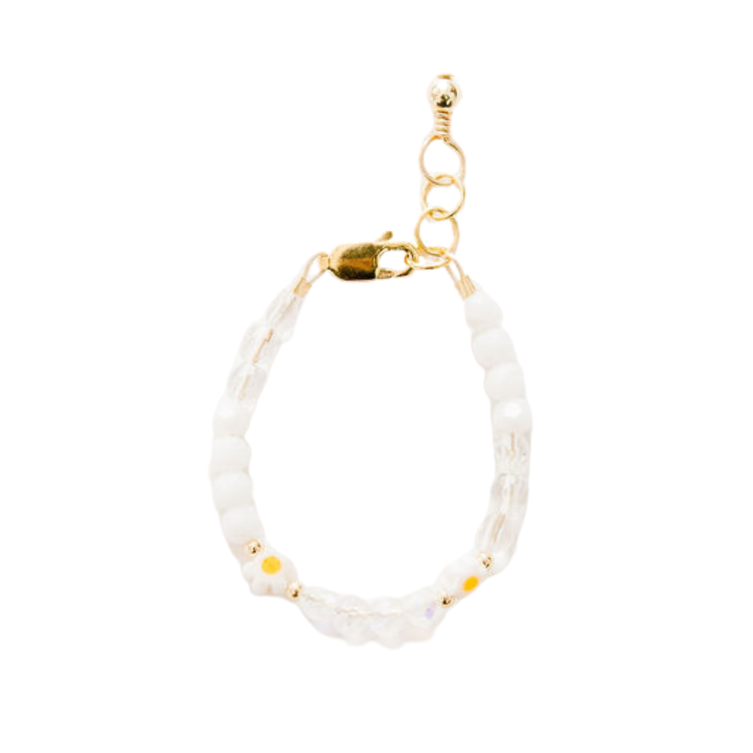 Daisy May Bracelet (White 2MM + 4MM Beads)