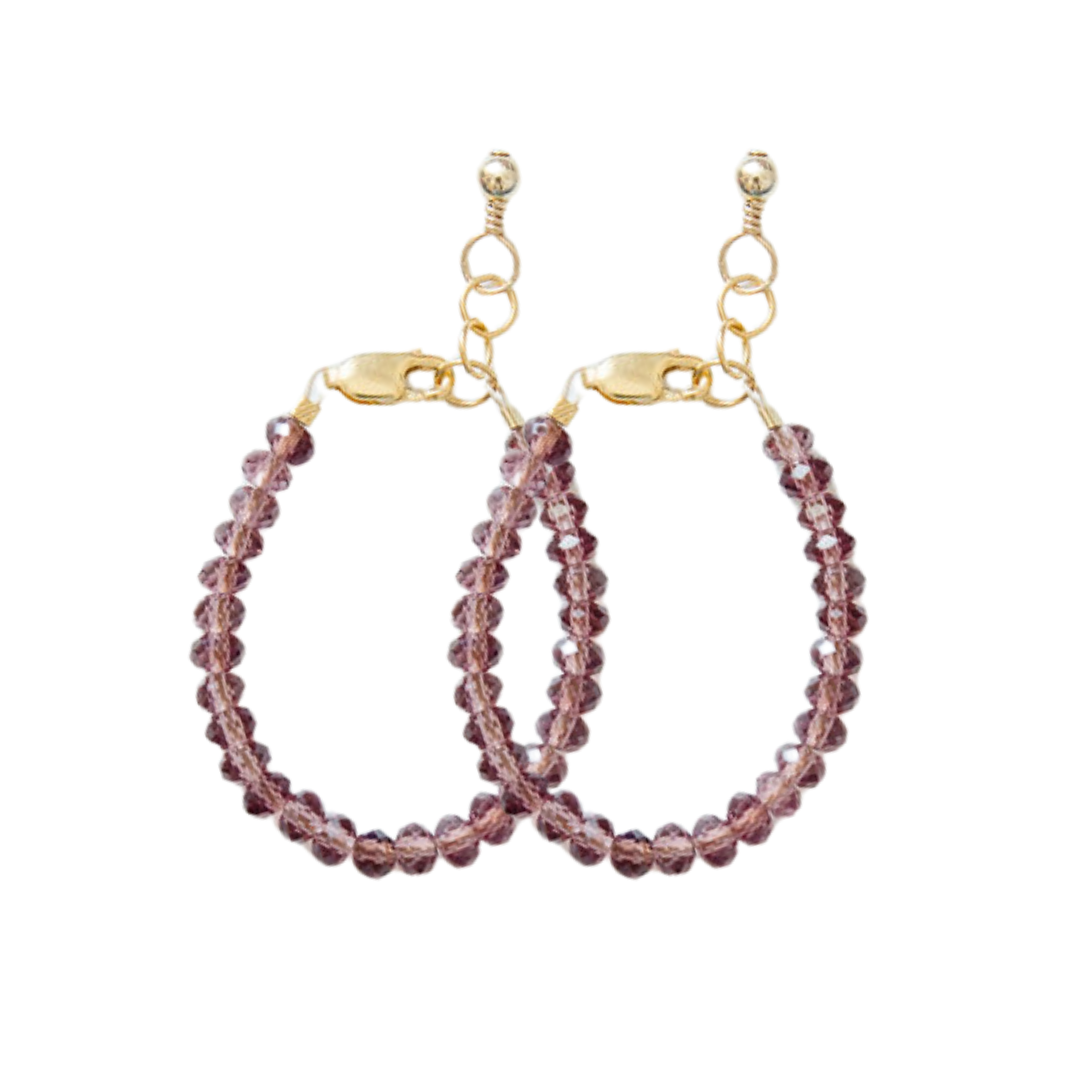 Orchid  Mom + Mini Bracelet set (4MM Beads)