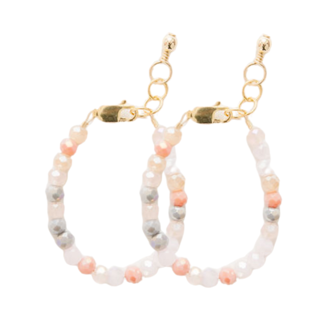 Peachy Skies Mom + Mini Bracelet set (4MM Beads)