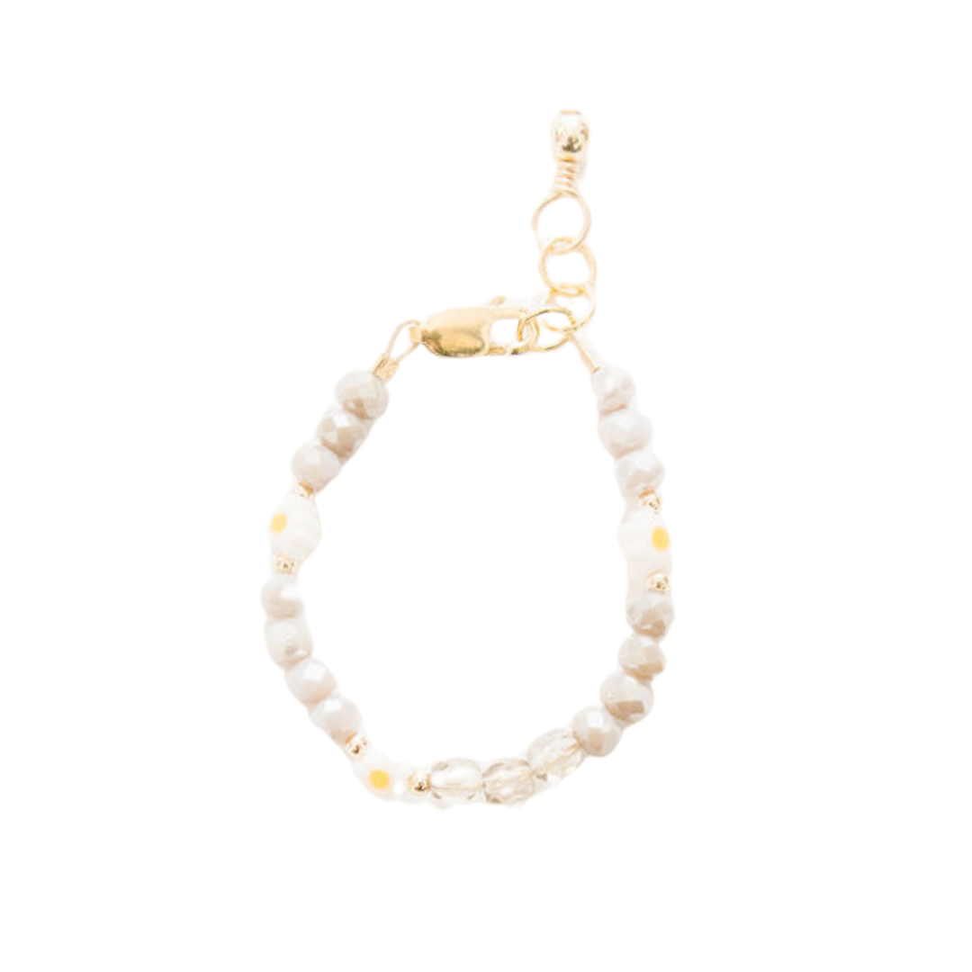 Daisy May Bracelet (Gray 2MM + 4MM Beads)