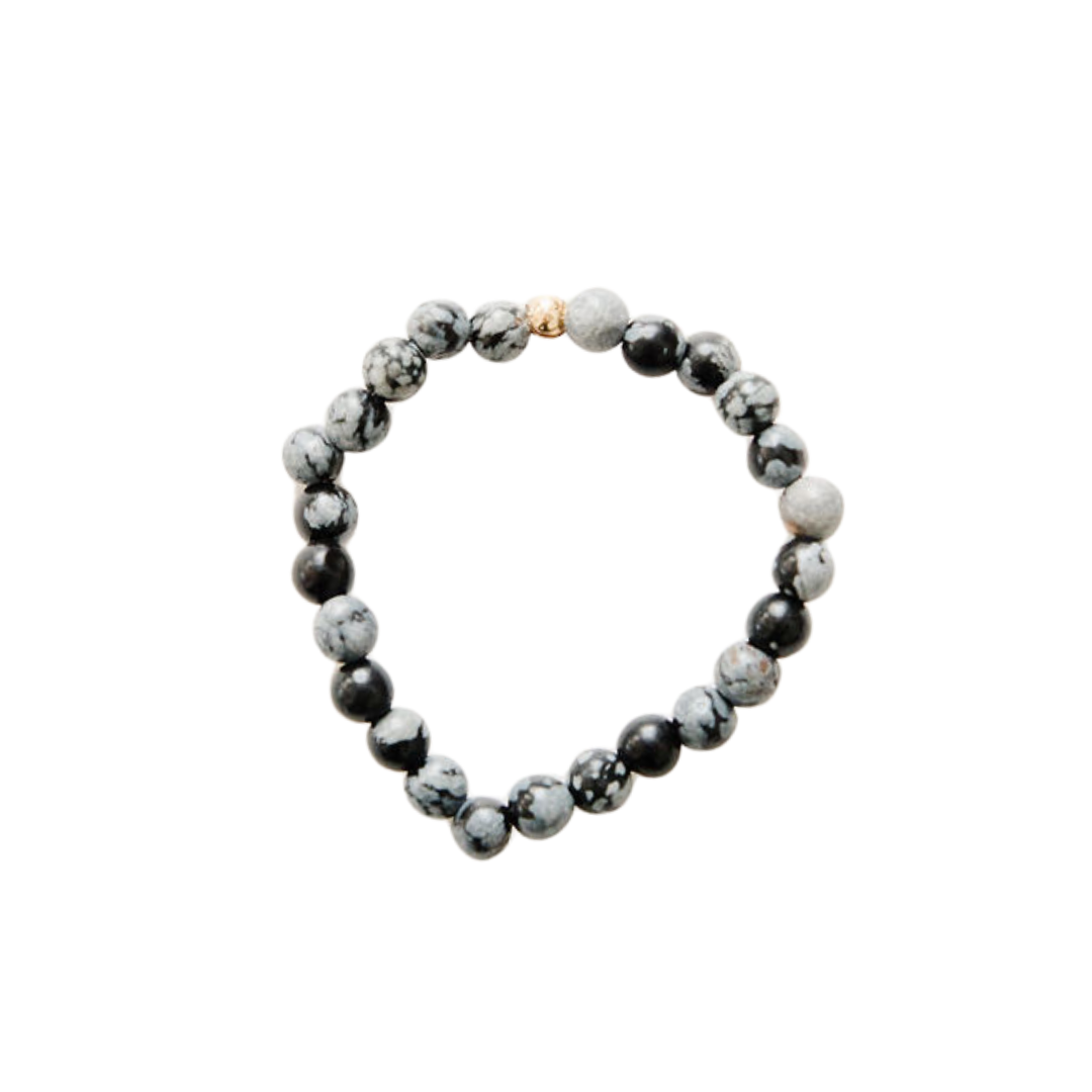 Granite Shiny Stretchy Bracelet (4MM Beads)
