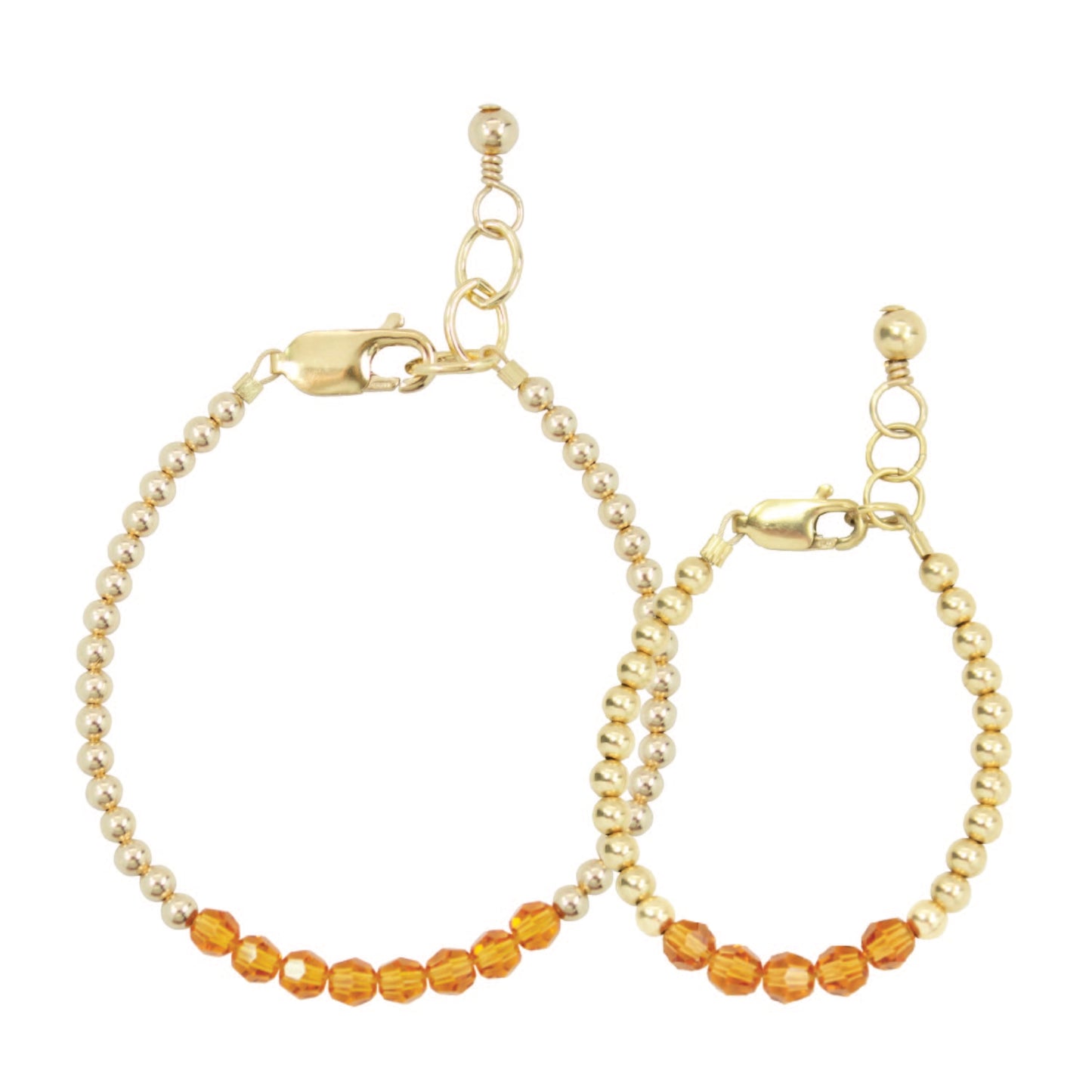 November Birthstone Mom + Mini Bracelet Set (4MM Beads)