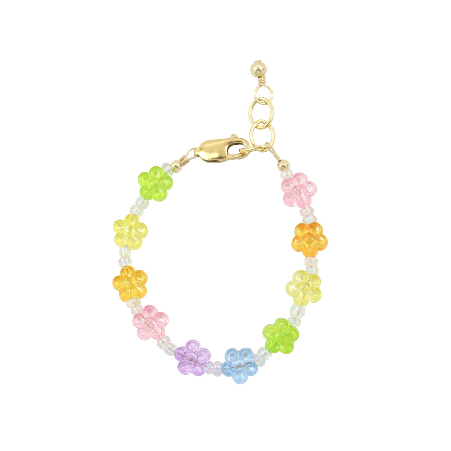 Rainbow Adult Chain Bracelet (4MM beads)
