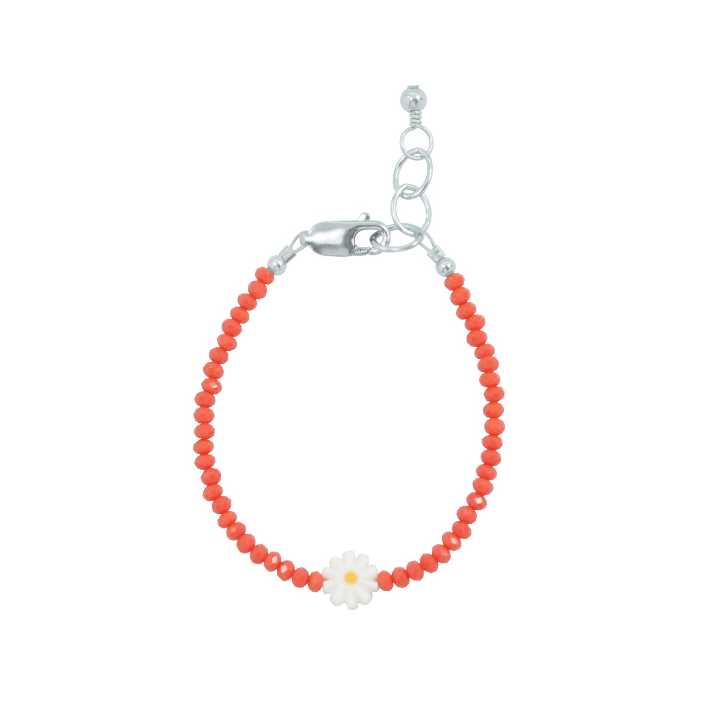 Daisy Adult Bracelet (Coral 4MM Beads)