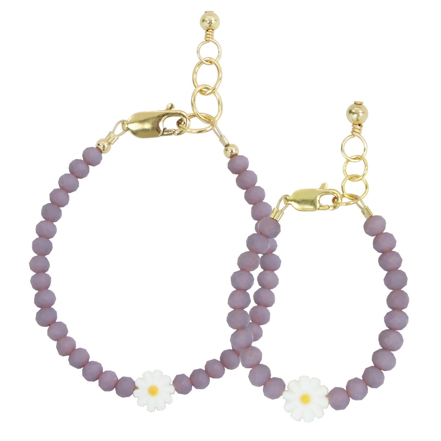 Daisy Mom + Mini Bracelet set (Finch 4MM Beads)