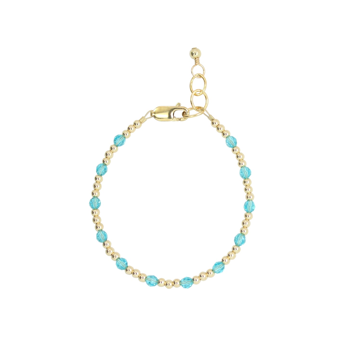 December Birthstone Dotted Adult Bracelet (3MM + 4MM beads)