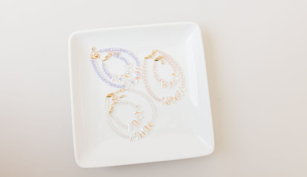 Blush Wing Bracelet (4MM beads)