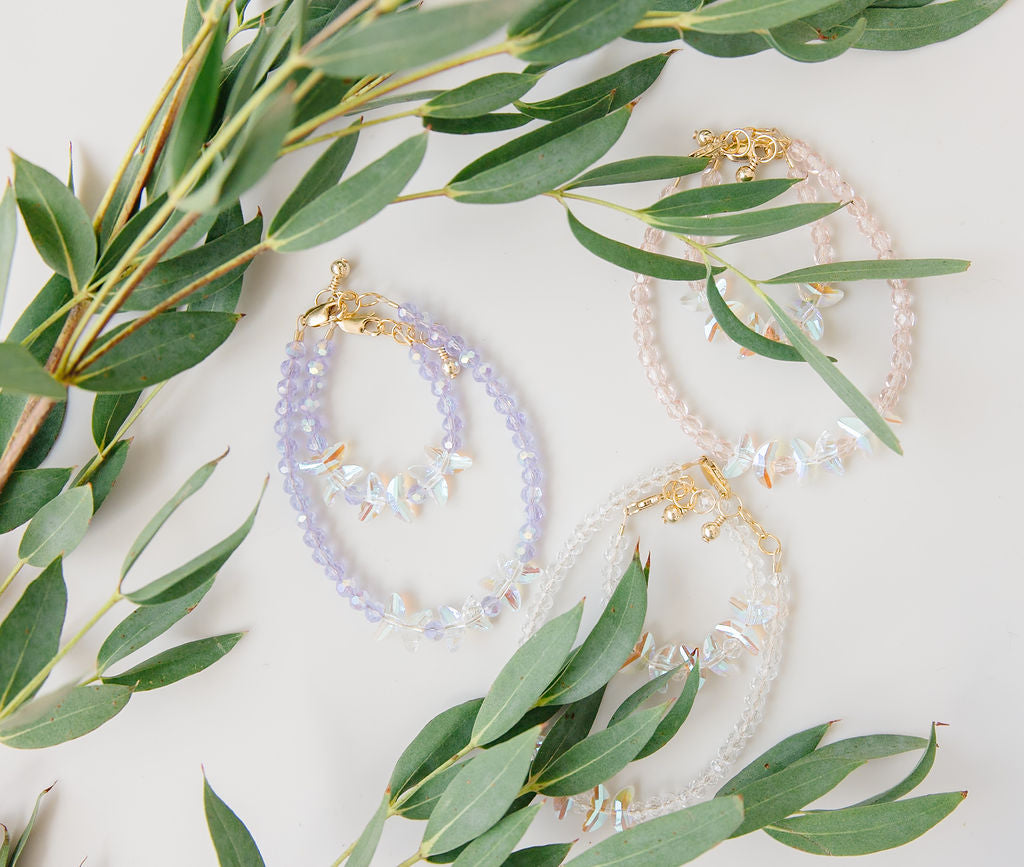 Blush Wing Bracelet (4MM beads)