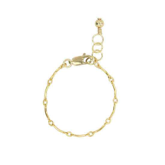 Platinum plated chain bracelet with cz charms and topaz yellow stone -