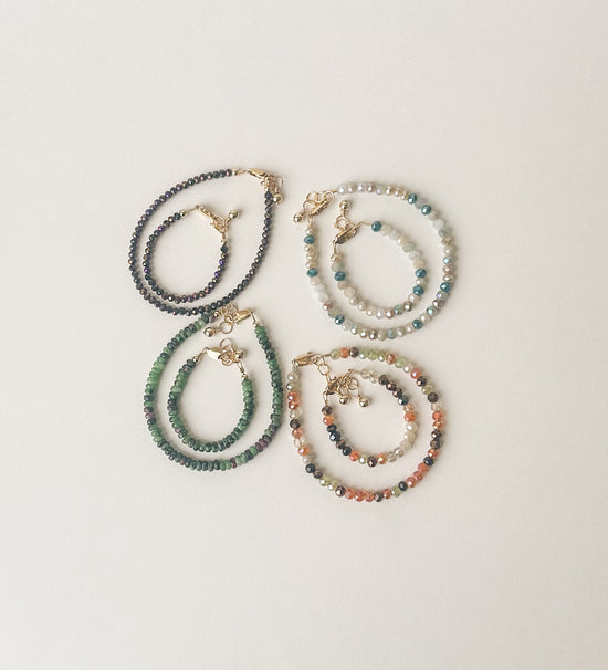 Harvest Glow Mom + Mini Bracelet Set (4MM Beads)