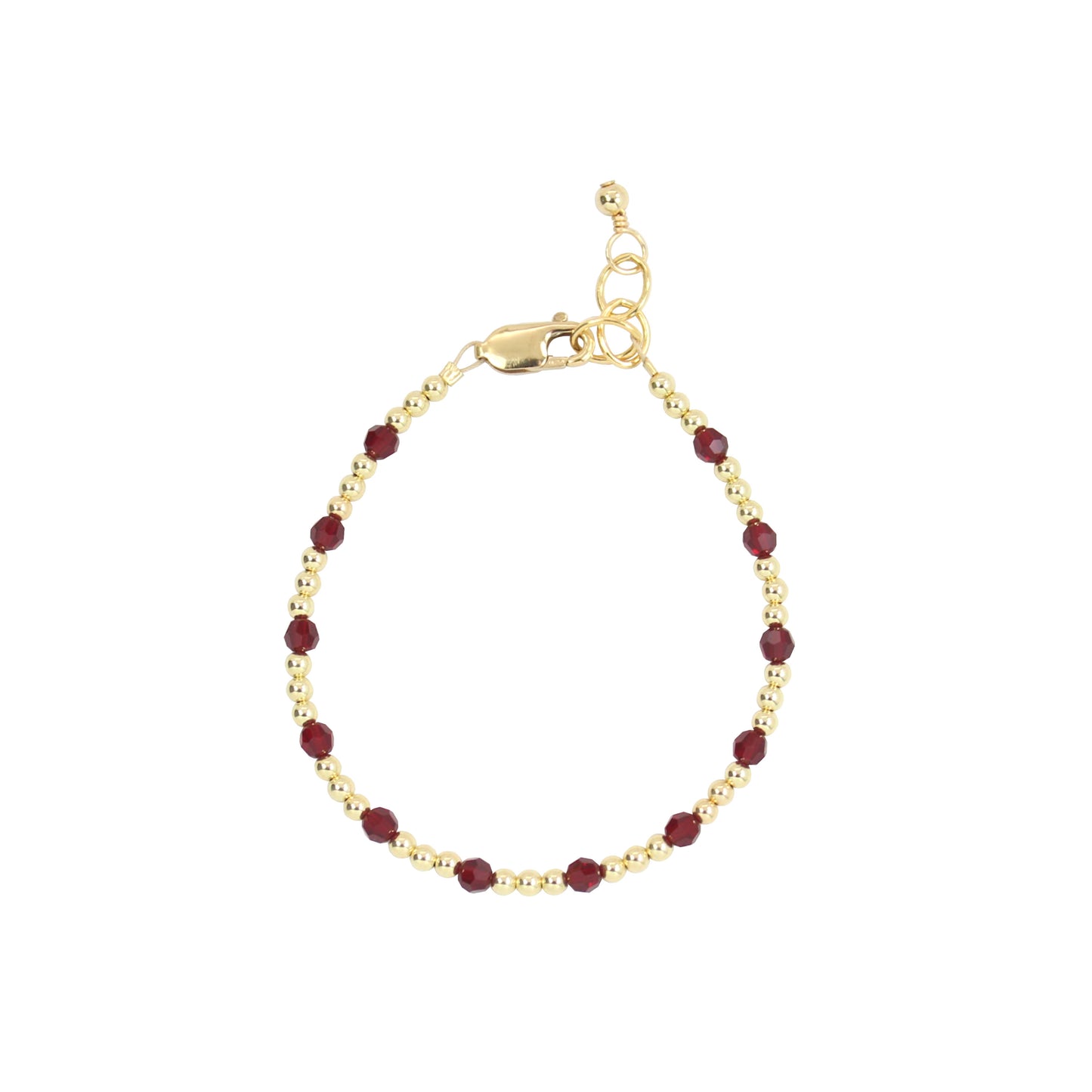 January Birthstone Dotted Adult Bracelet (3MM + 4MM beads)