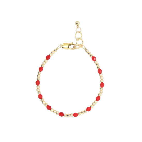 July Birthstone Dotted Adult Bracelet (3MM + 4MM beads)