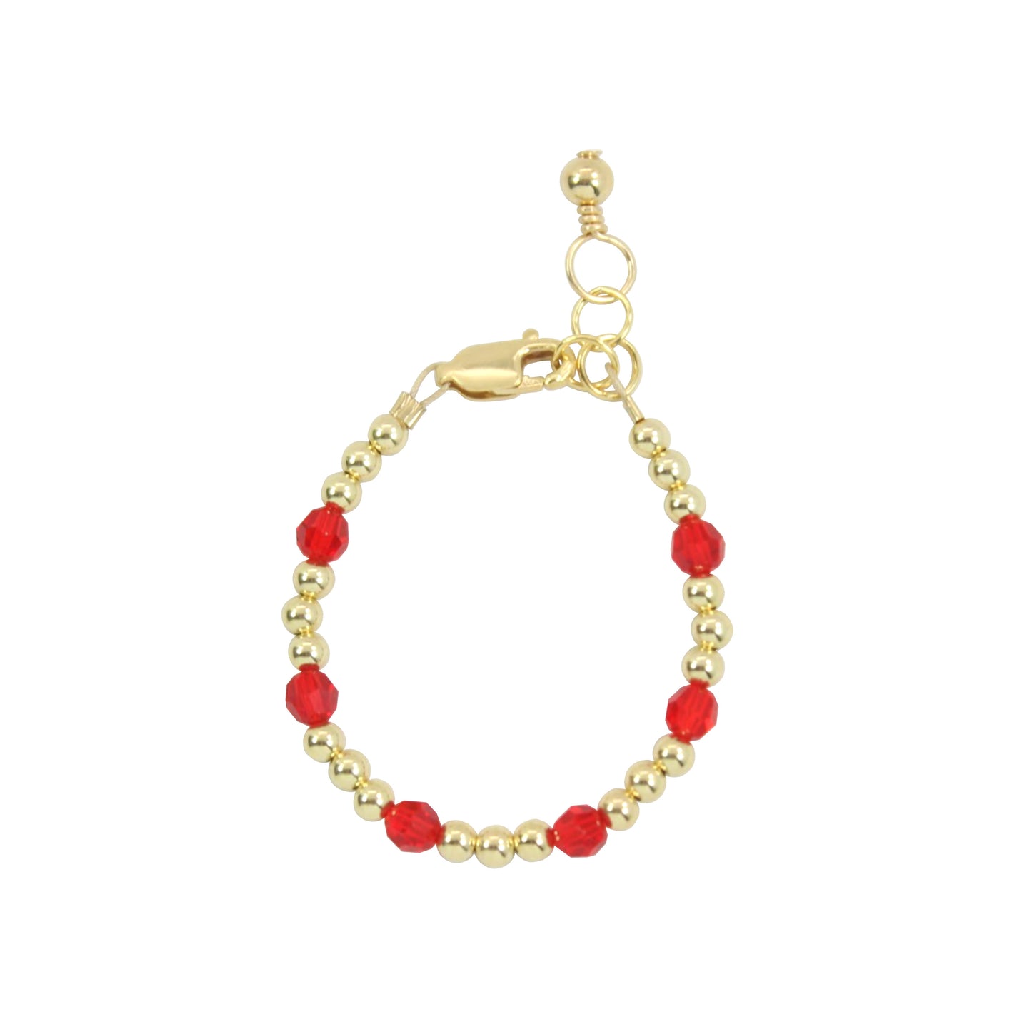 July Birthstone Dotted Baby Bracelet (3MM + 4MM beads)