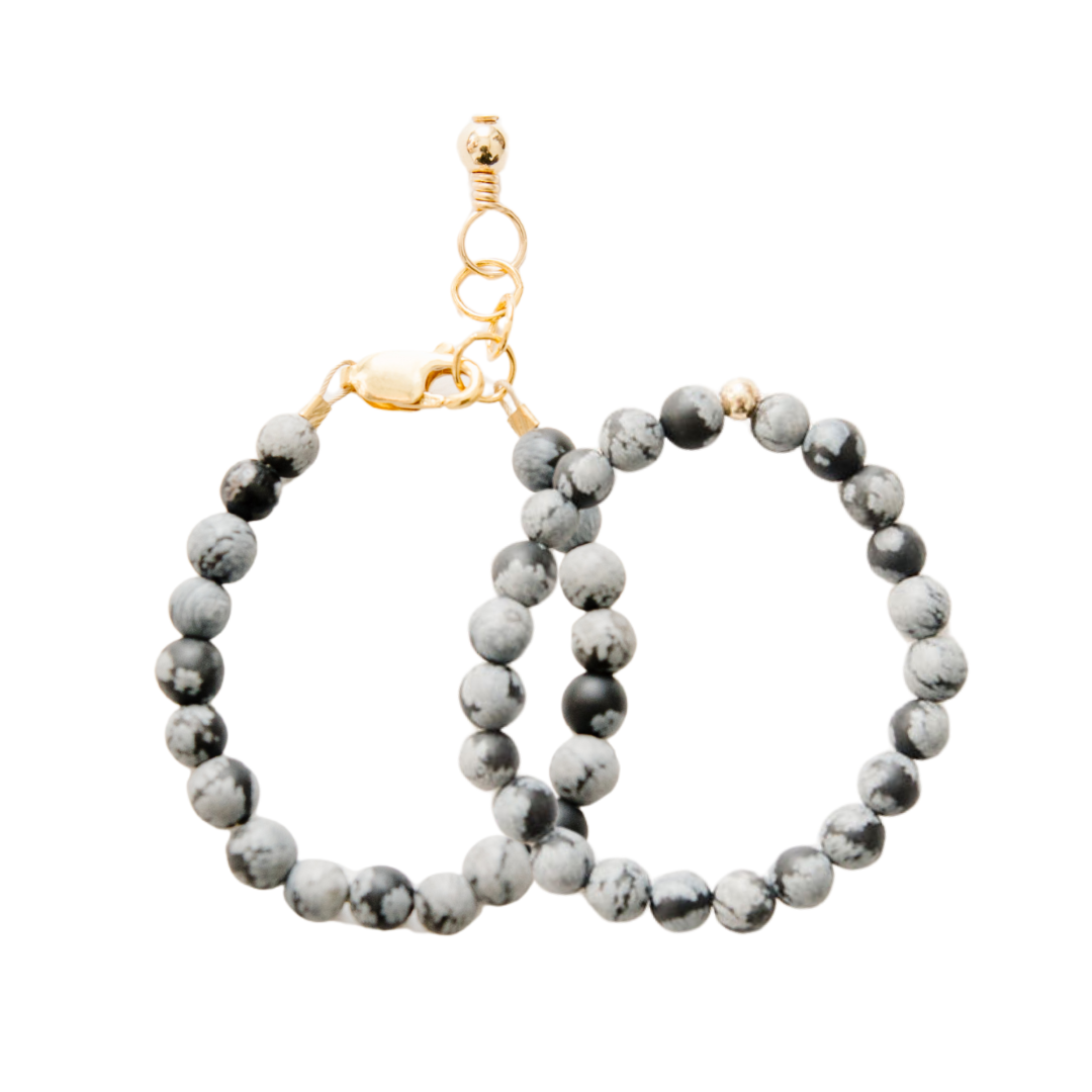 Mixed Granite Matte Adult + Mini Bracelet Set (4MM Beads)