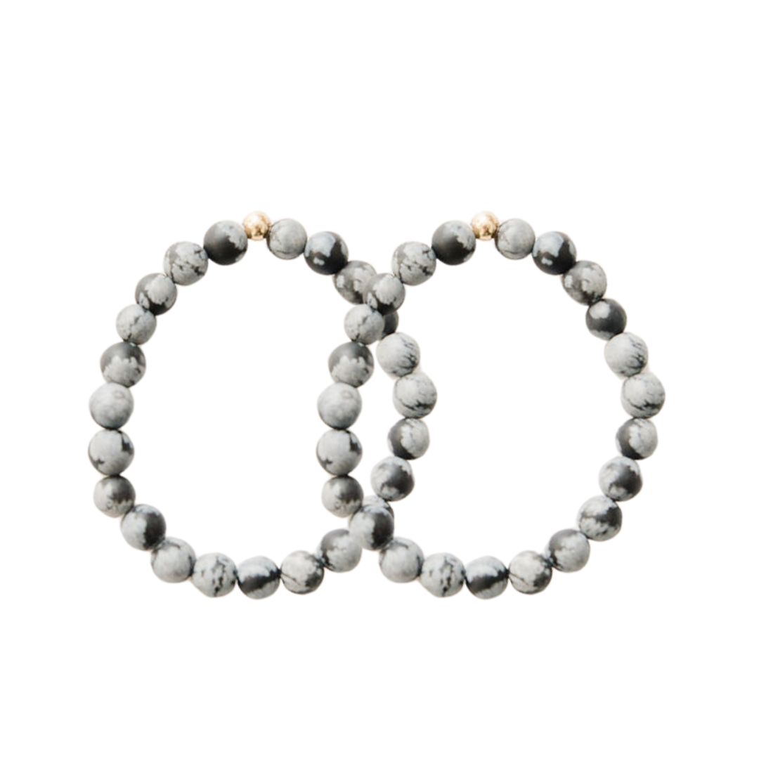 Stretchy Granite Matte Adult + Mini Bracelet Set (4MM Beads)