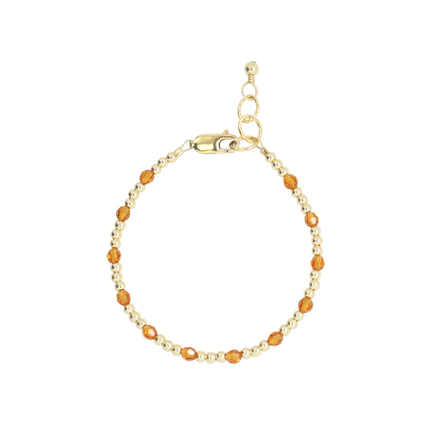 November Birthstone Dotted Adult Bracelet (3MM + 4MM beads)