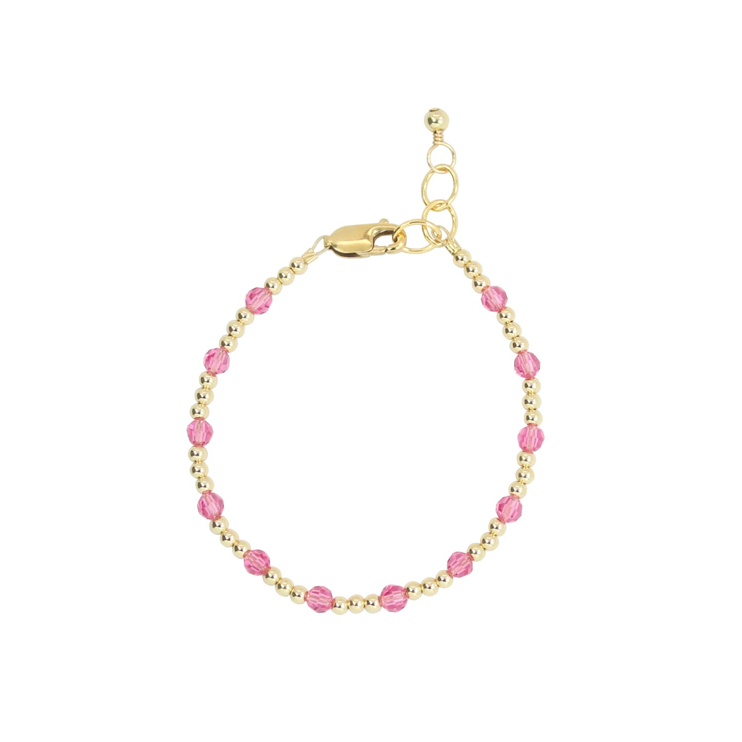October Birthstone Dotted Adult Bracelet (3MM + 4MM beads)