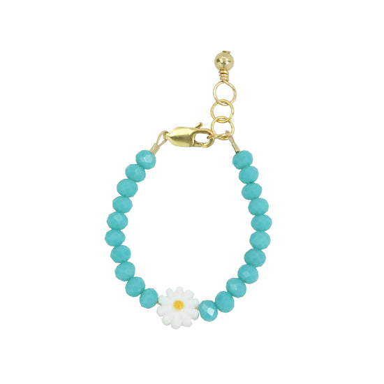 Daisy Baby Bracelet (Peacock 4MM Beads)