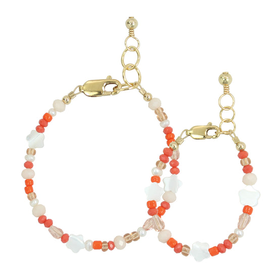 Spectrum Mom + Mini Bracelet Set (4mm Beads) 5 Inches / 8 Inches / Gold Filled