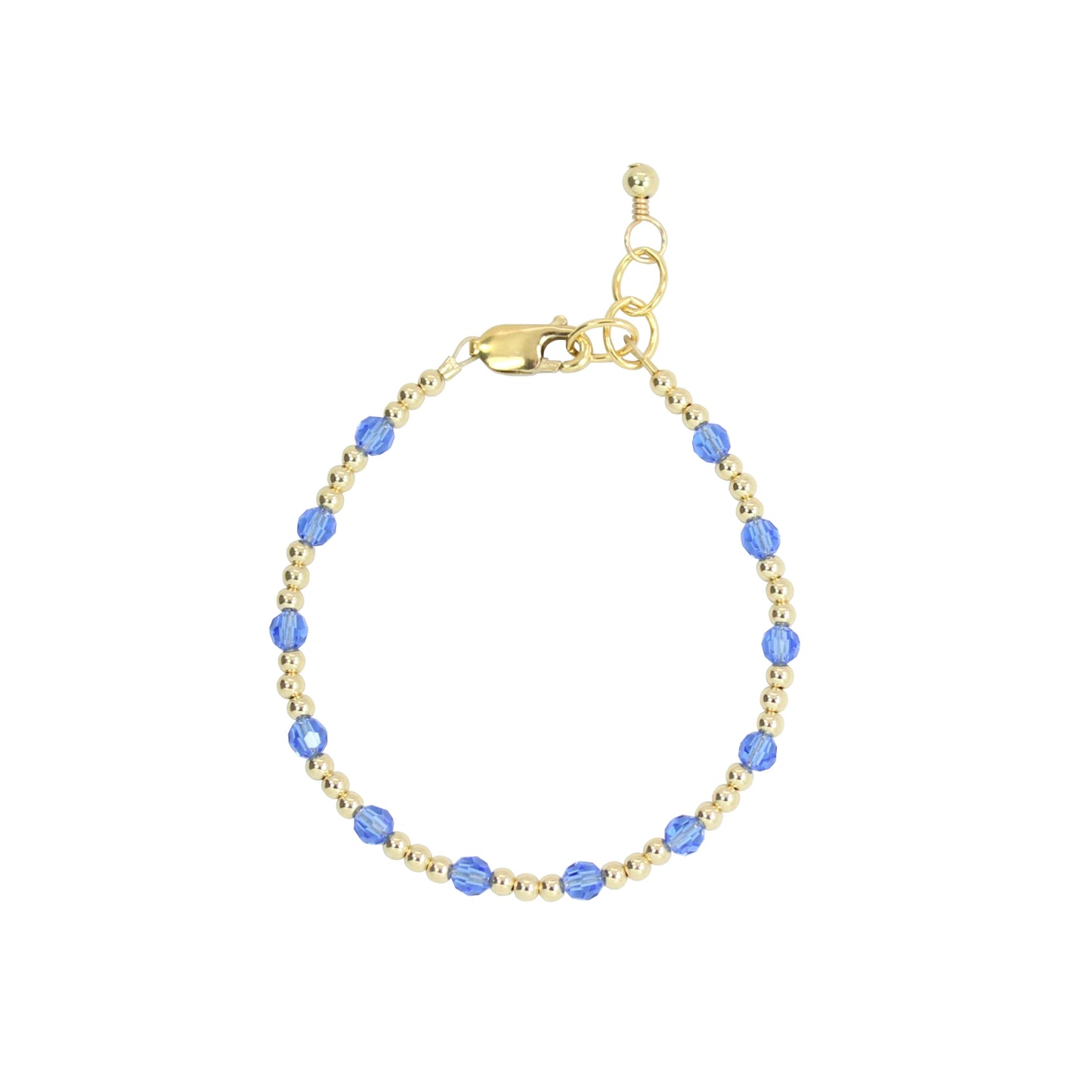 September Birthstone Dotted Adult Bracelet (3MM + 4MM beads)