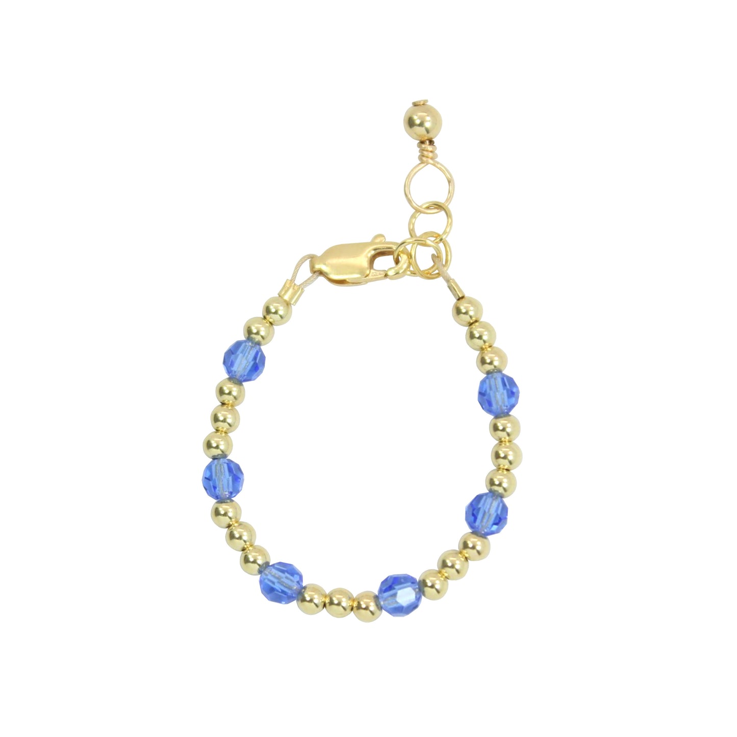 September Birthstone Dotted Baby Bracelet (3MM + 4MM beads)