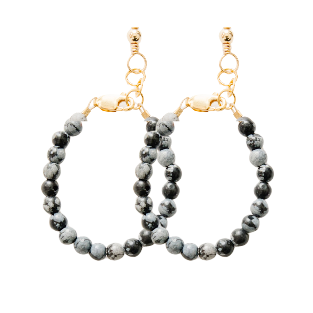 Granite Shiny Mom + Mini Bracelet Set (4MM Beads)