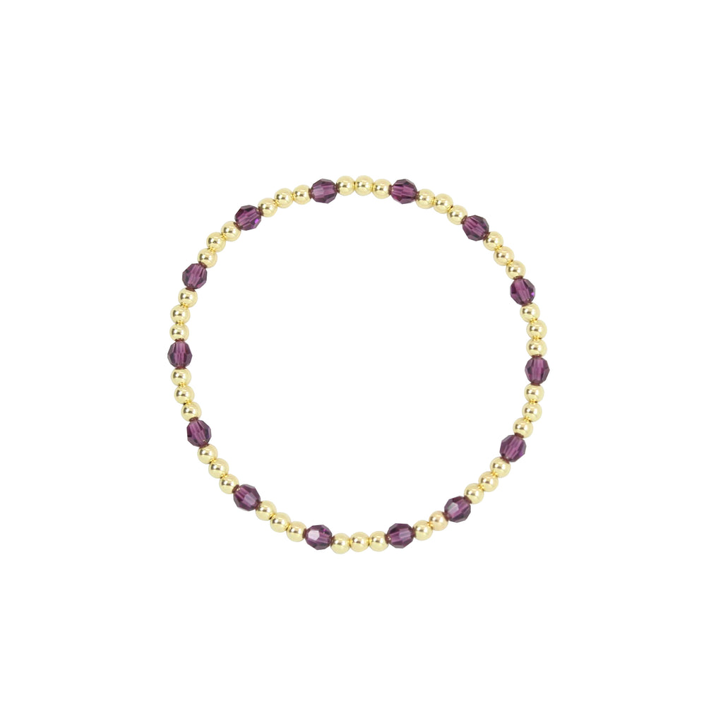 August Birthstone Adult Bracelet (3mm + 4mm Beads) 7 Inches / Gold Filled