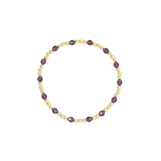 Stretchy February Birthstone Adult Dotted Bracelet (3MM + 4MM beads)