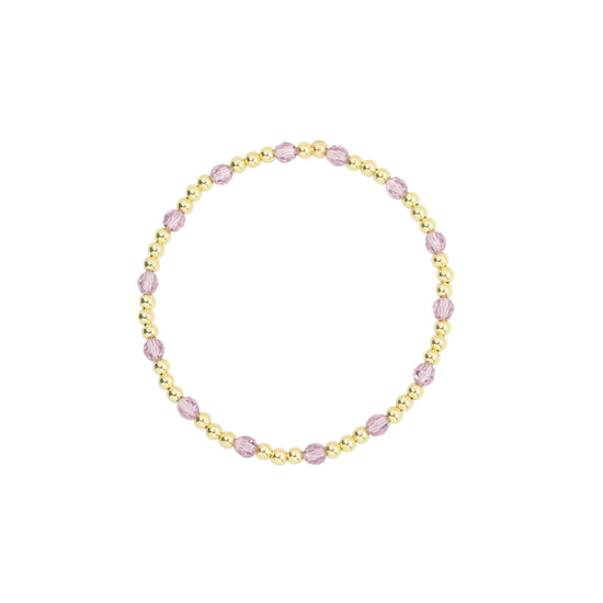 Stretchy June Birthstone Adult Dotted Bracelet (3MM + 4MM beads)