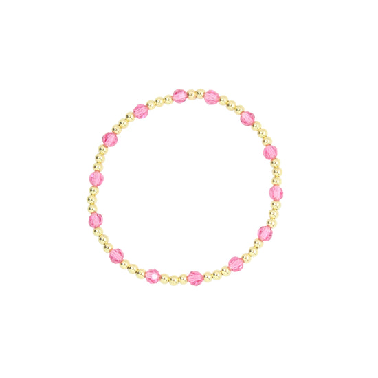 Stretchy October Birthstone Adult Dotted Bracelet (3MM + 4MM beads)