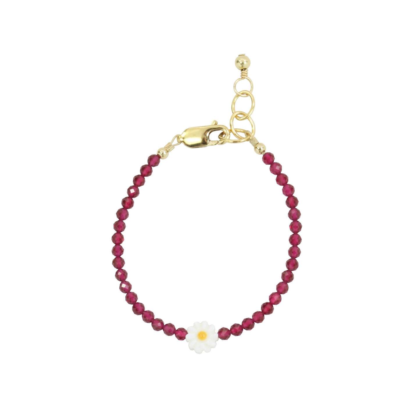 Daisy Adult Bracelet (Viva Magenta 3MM Beads)